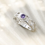 Sterling Silver Amethyst  Infinity Ring