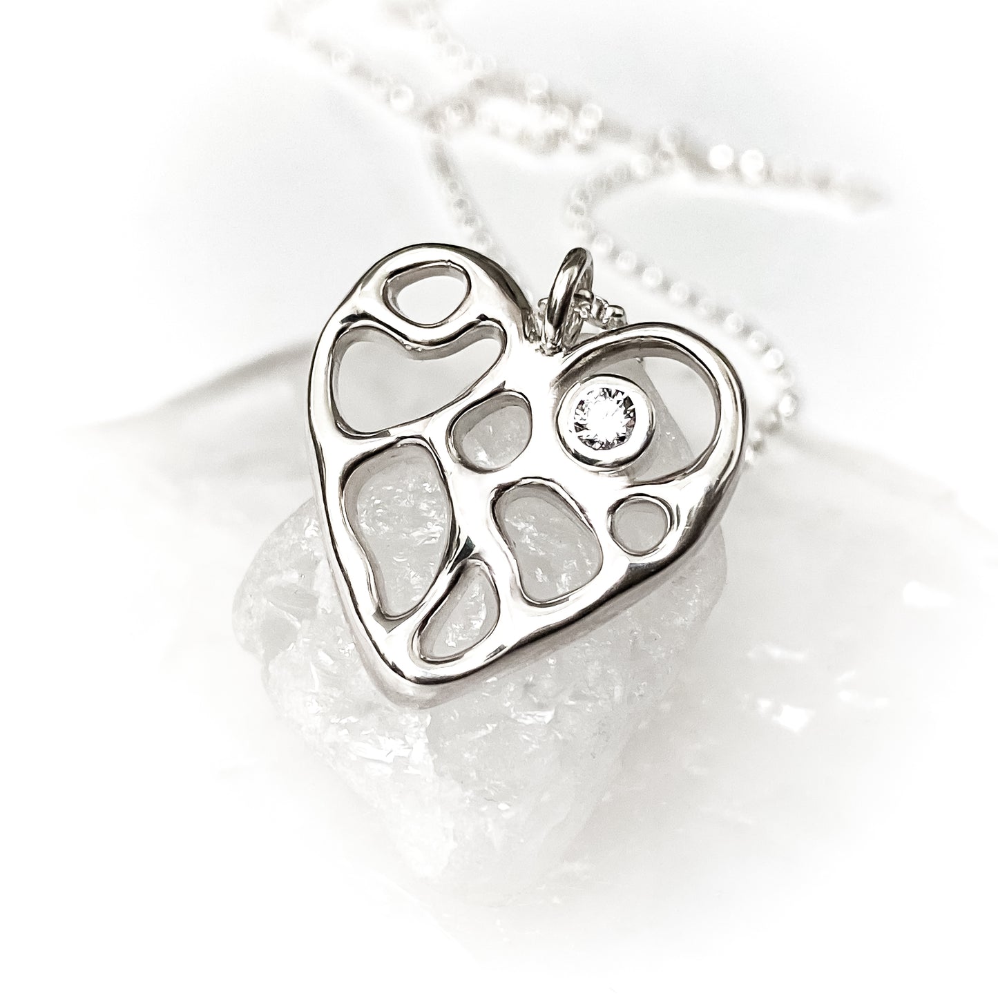 Sterling Silver Birthstone Infinity Heart Necklace