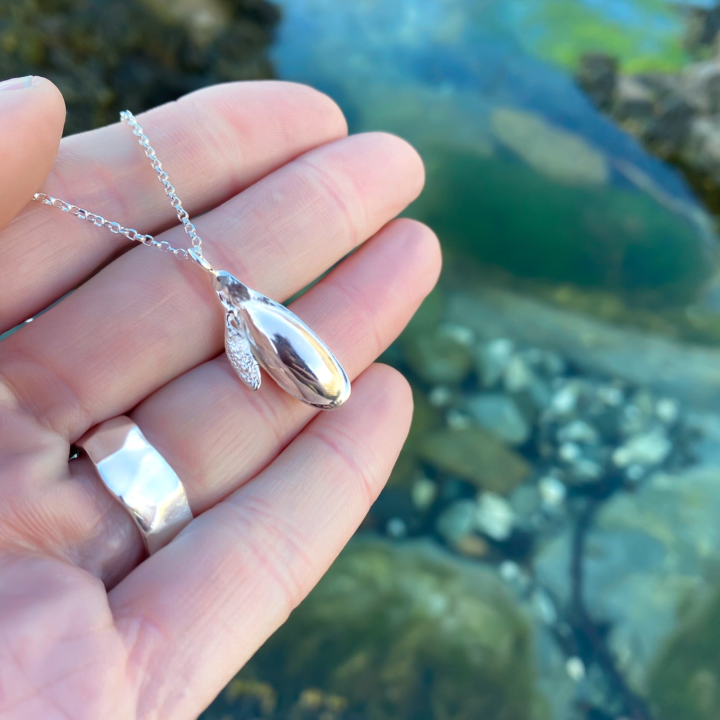 Sterling Silver Seaweed Pendant Necklace