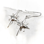 North Star Sterling Silver Earrings with White Topaz