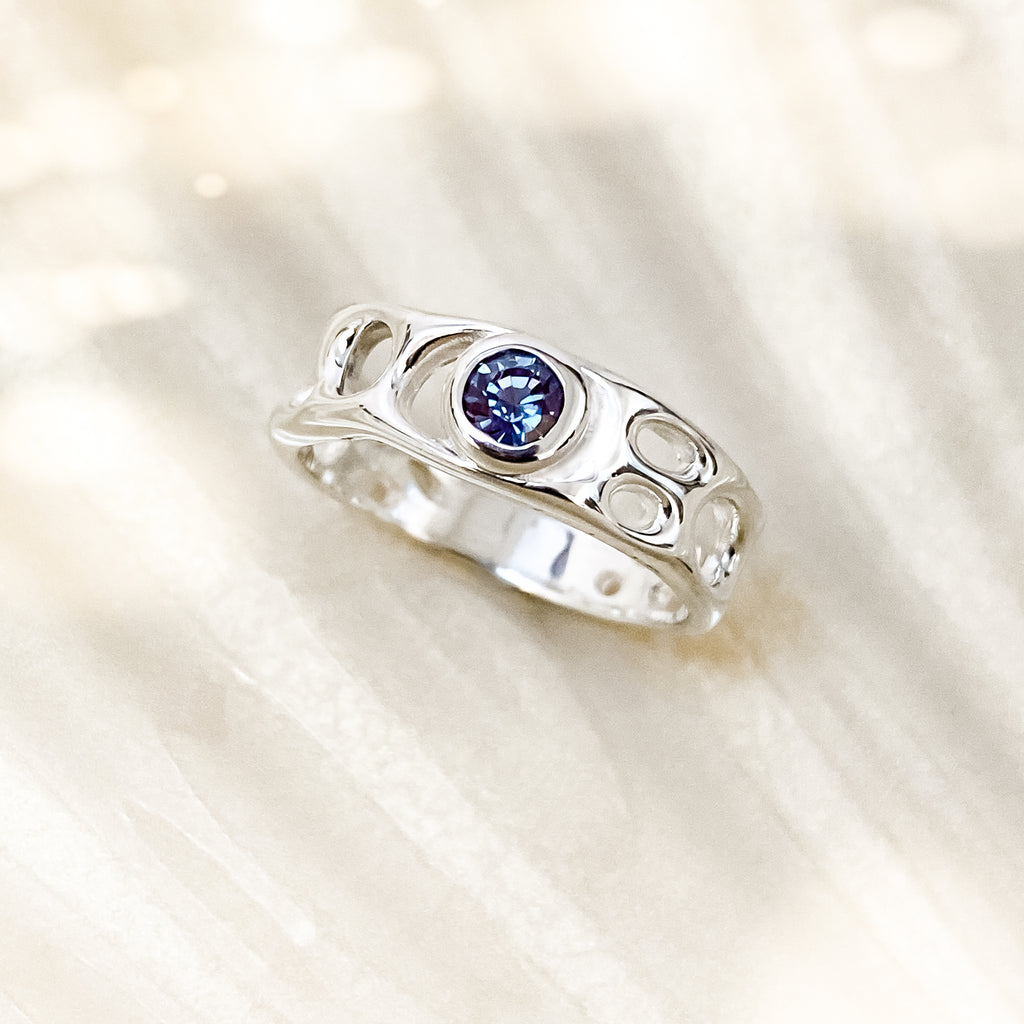 Alexandrite Sterling Silver Infinity Ring