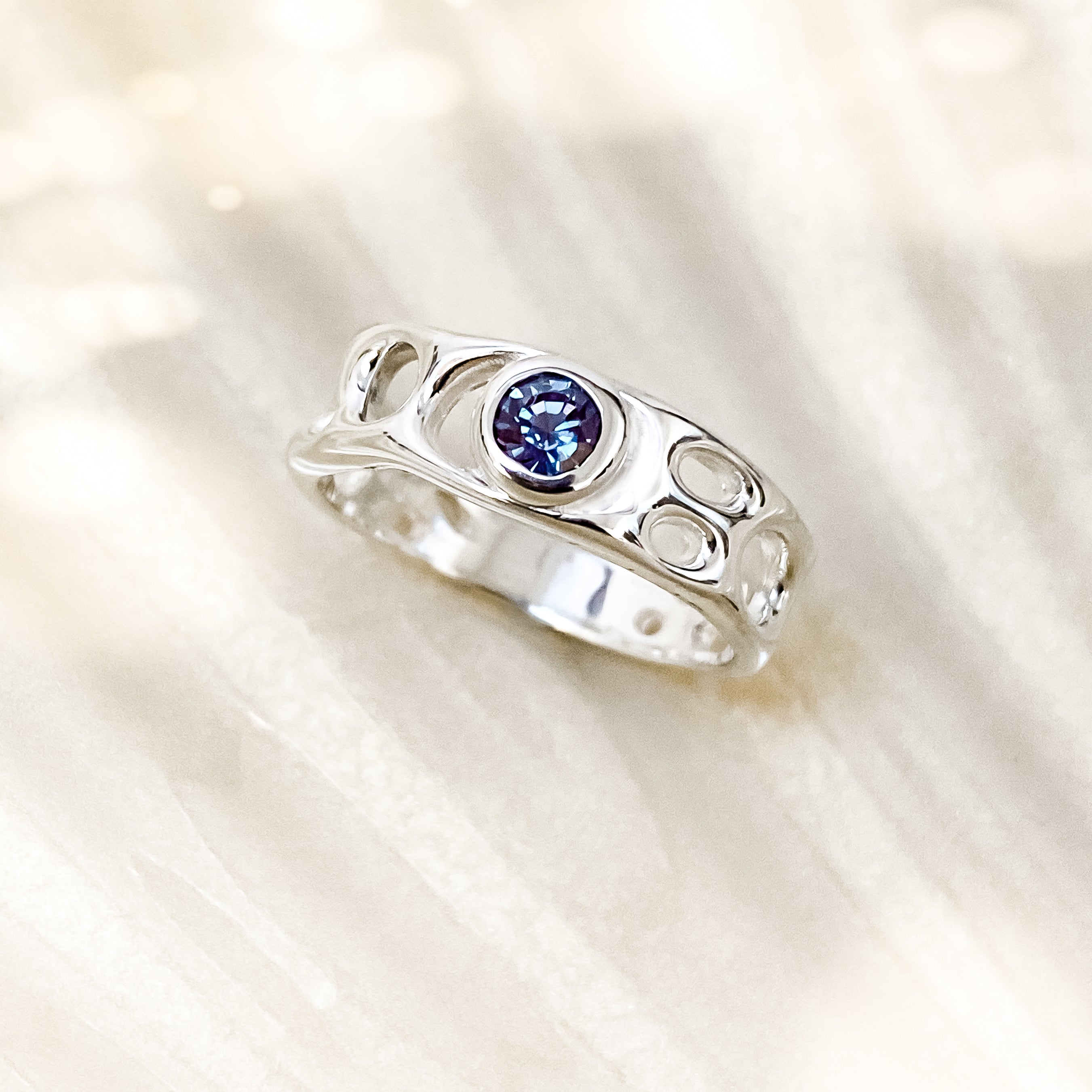 Alexandrite Sterling Silver Infinity Ring