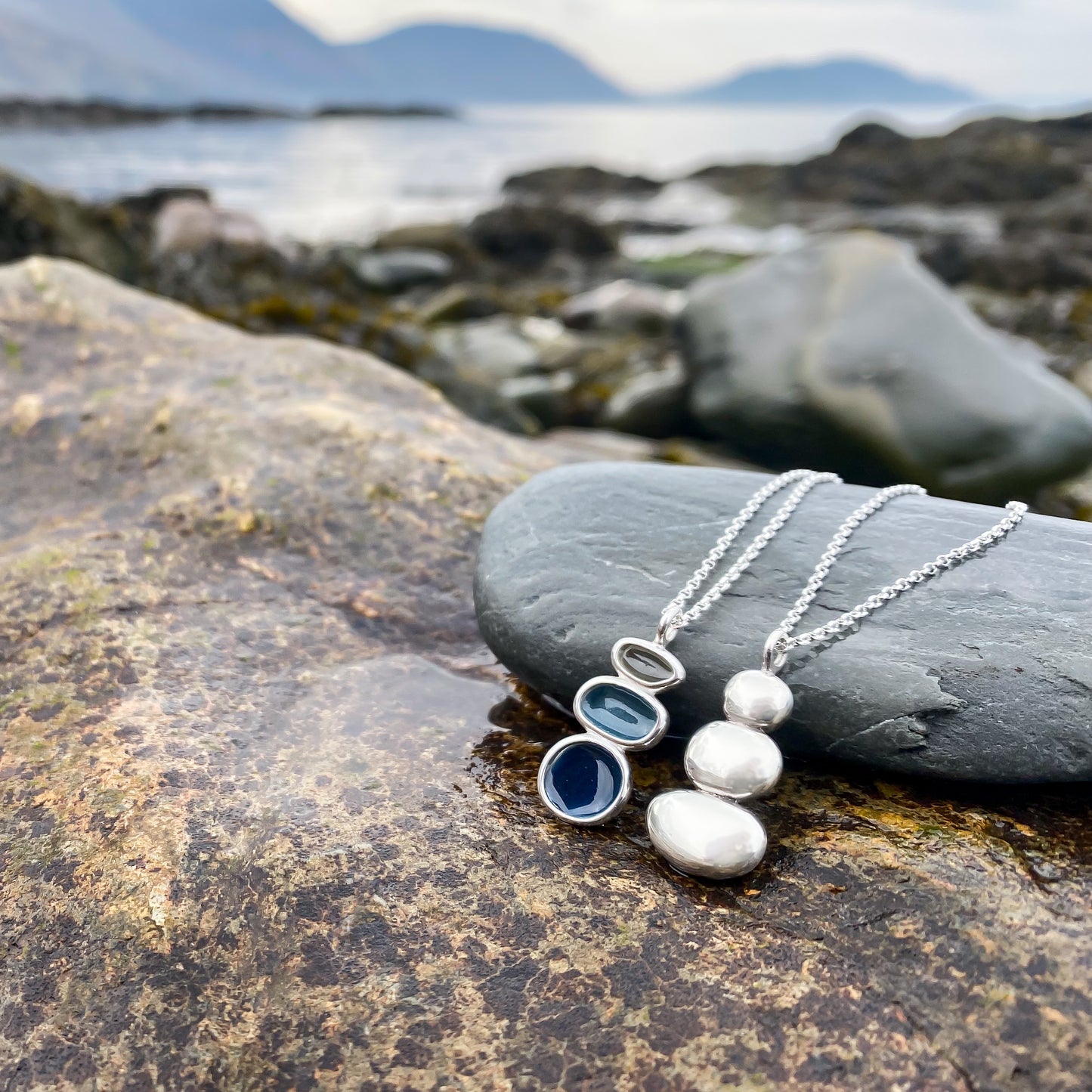 Sterling Silver Balance Pebble Necklace - Niarbyl