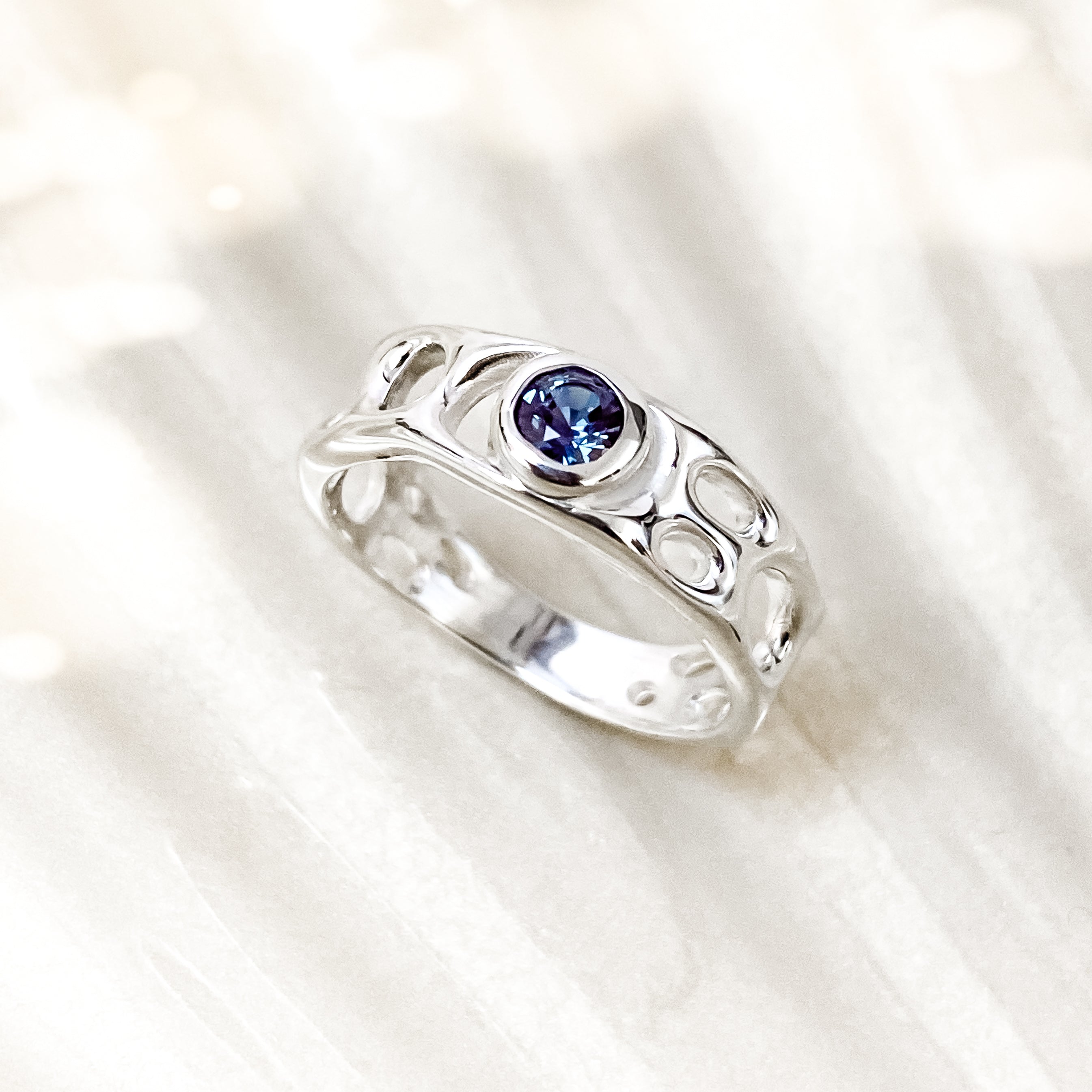 Alexandrite Sterling Silver Infinity Ring