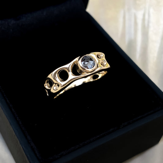 Gold Salt and Pepper Diamond Infinity Ring