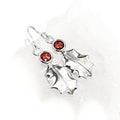Sterling Silver Holly Leaf Gemstone Earrings