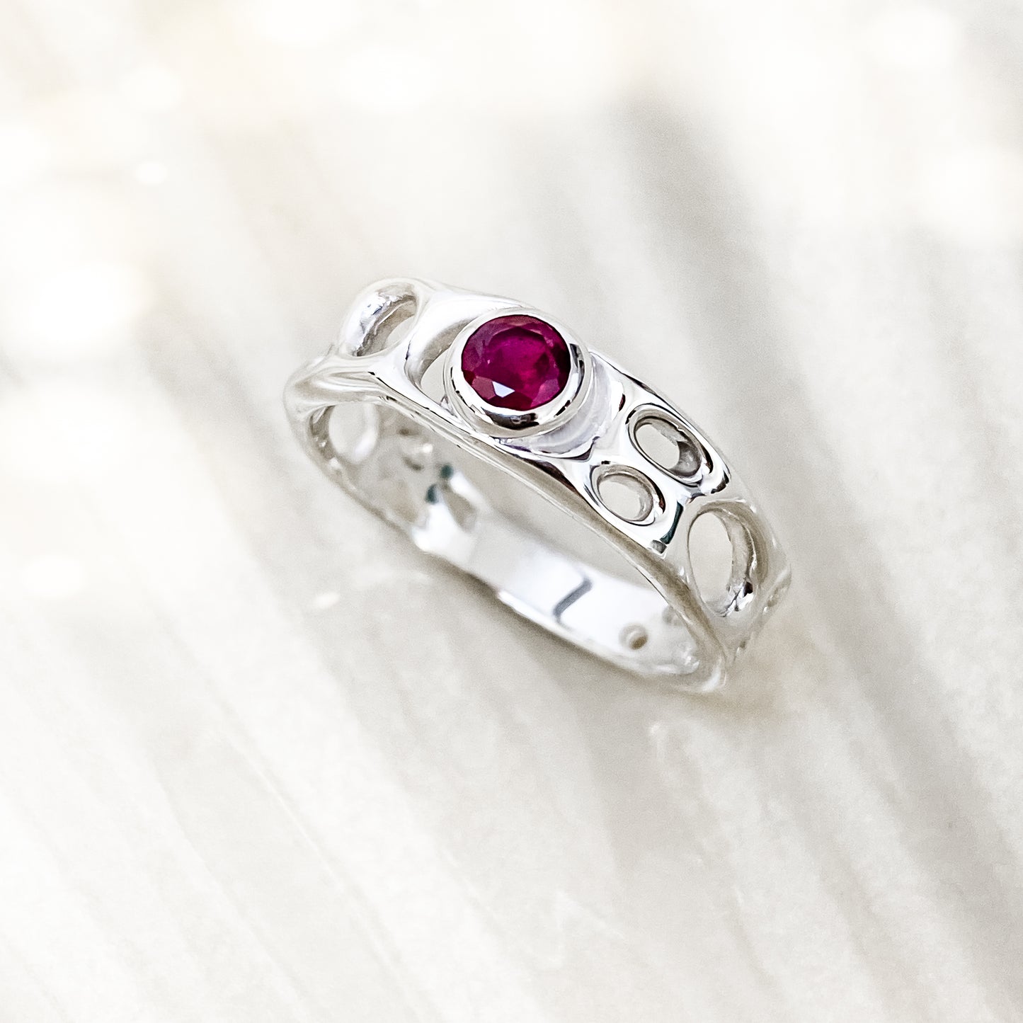 Sterling Silver Ruby Infinity Ring