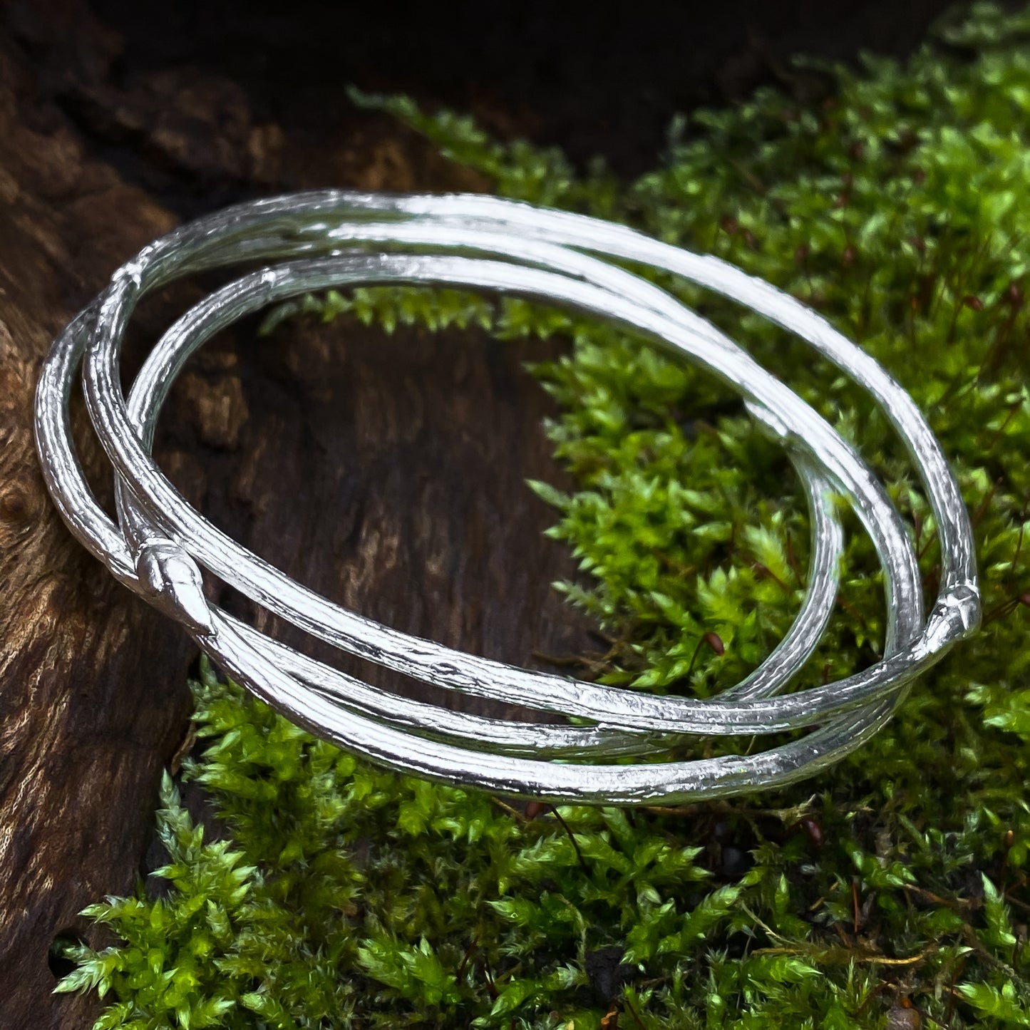 Sterling Silver Rowan Twig Bangle