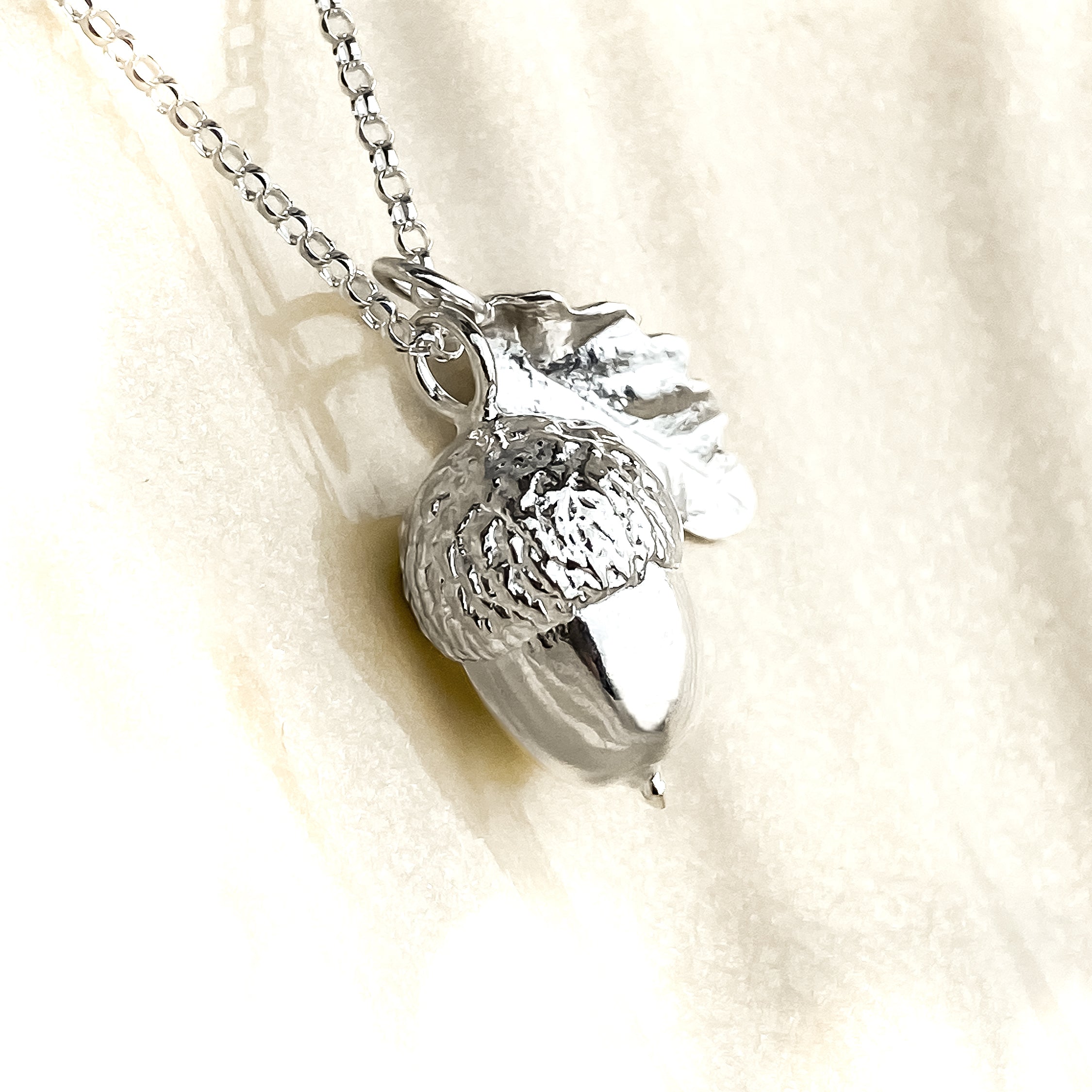 Large Sterling Acorn and Oak Leaf Charm Necklace – Element Isle