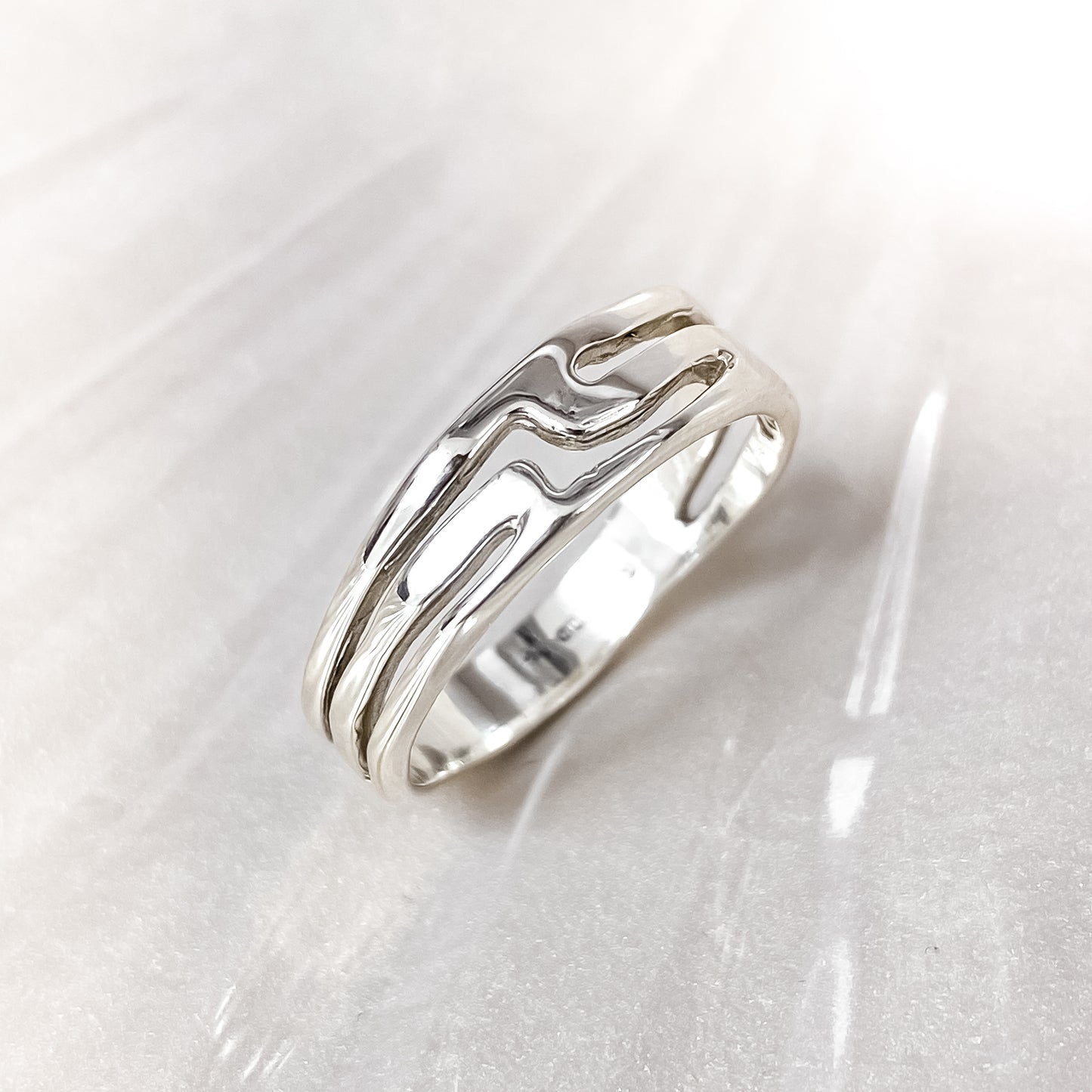 White Gold Organic Design Ring