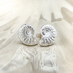 Silver Ammonite Fossil Stud Earrings